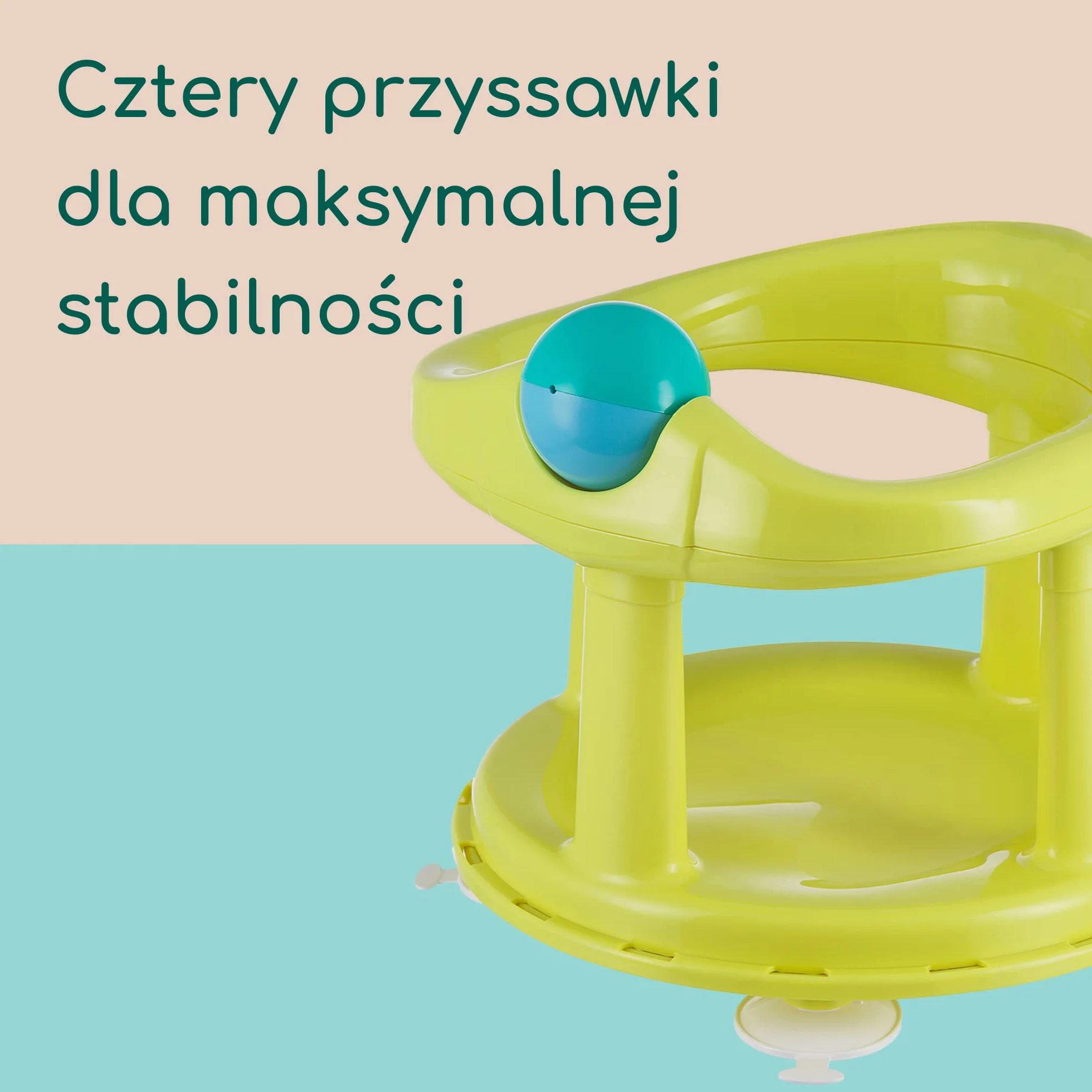 Bebeconfort Obrotowe Siedzisko do Kąpieli, Siedzisko do Kąpieli, Ergonomiczne, 6-12 miesięcy, maks. 10 kg, Lime (Limonka)