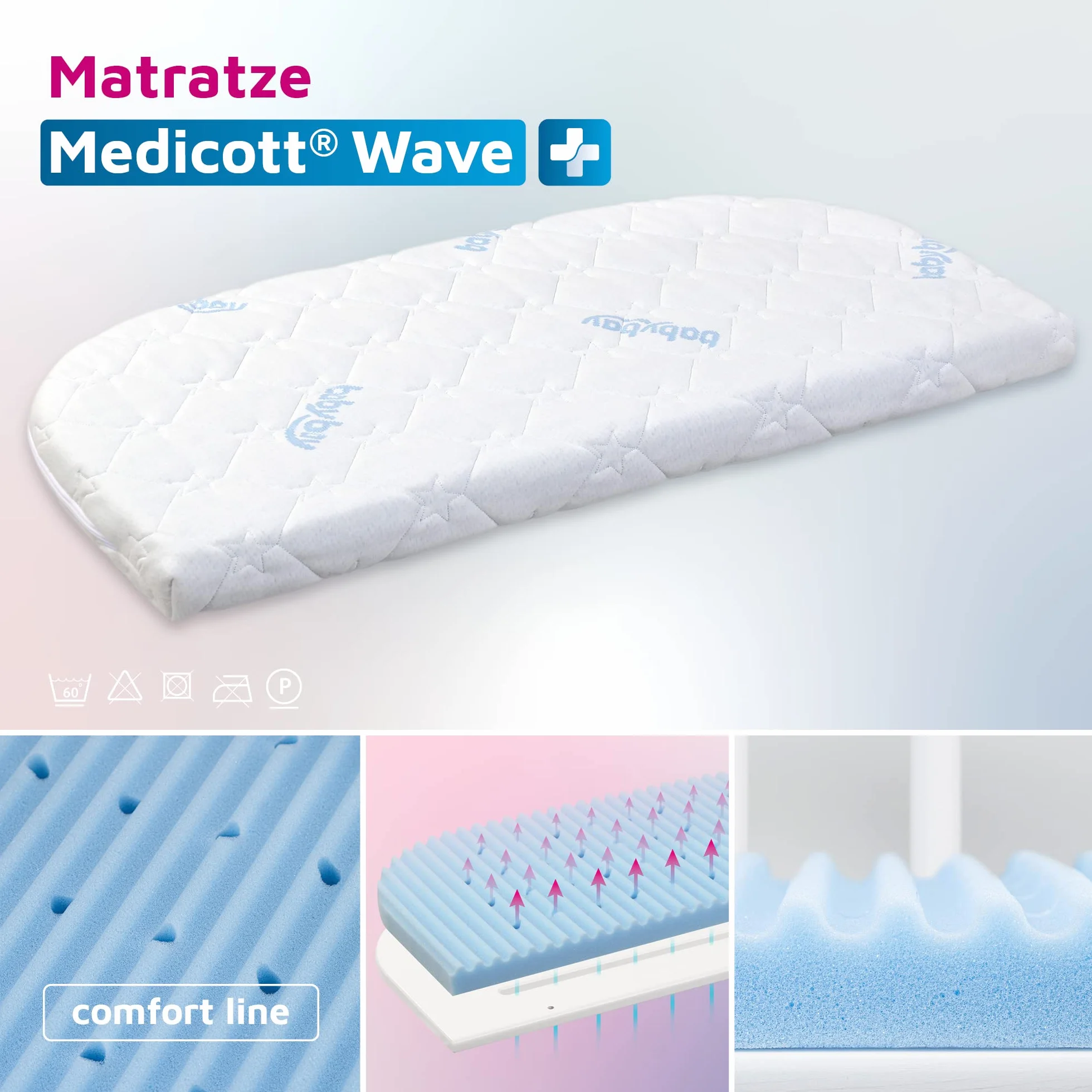babybay Łóżko pomocnicze materac MediTex Wave Comfort Boxspring