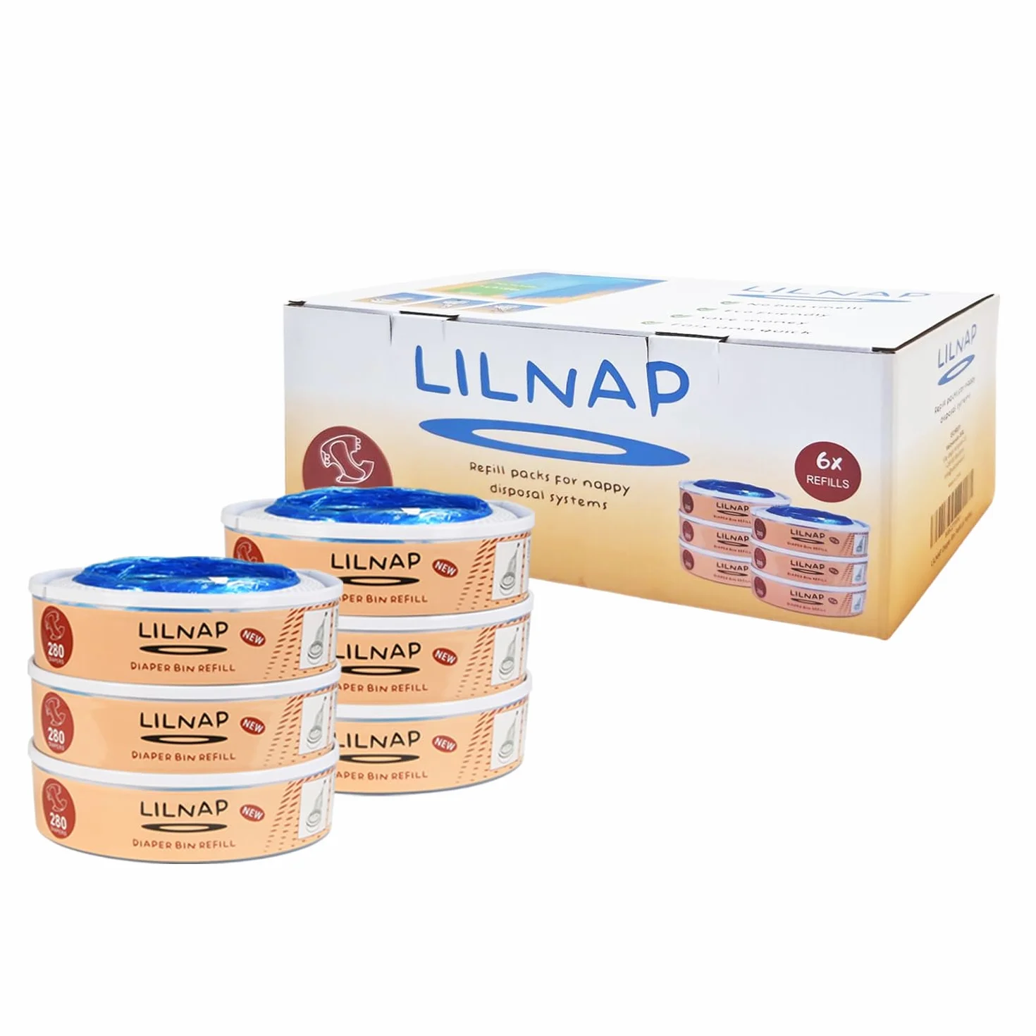 LILNAP Wkłady kompatybilne z Angelcare Kosz na pieluchy Wielowarstwowa folia antybakteryjna EVOH antyzapachowa