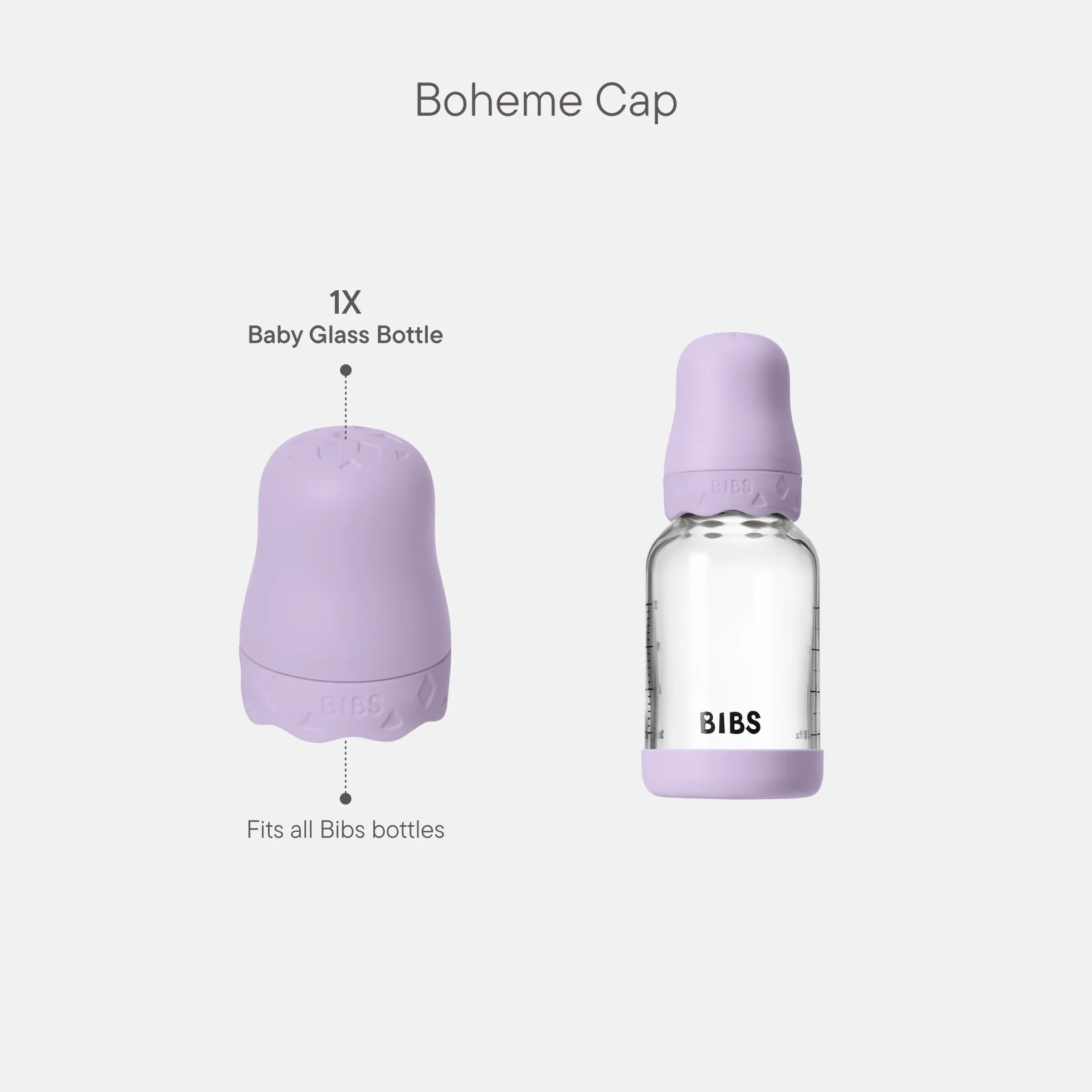 BIBS Boheme - Zestaw szklanych butelek w różnych rozmiarach, do Bibs - Violet Sky