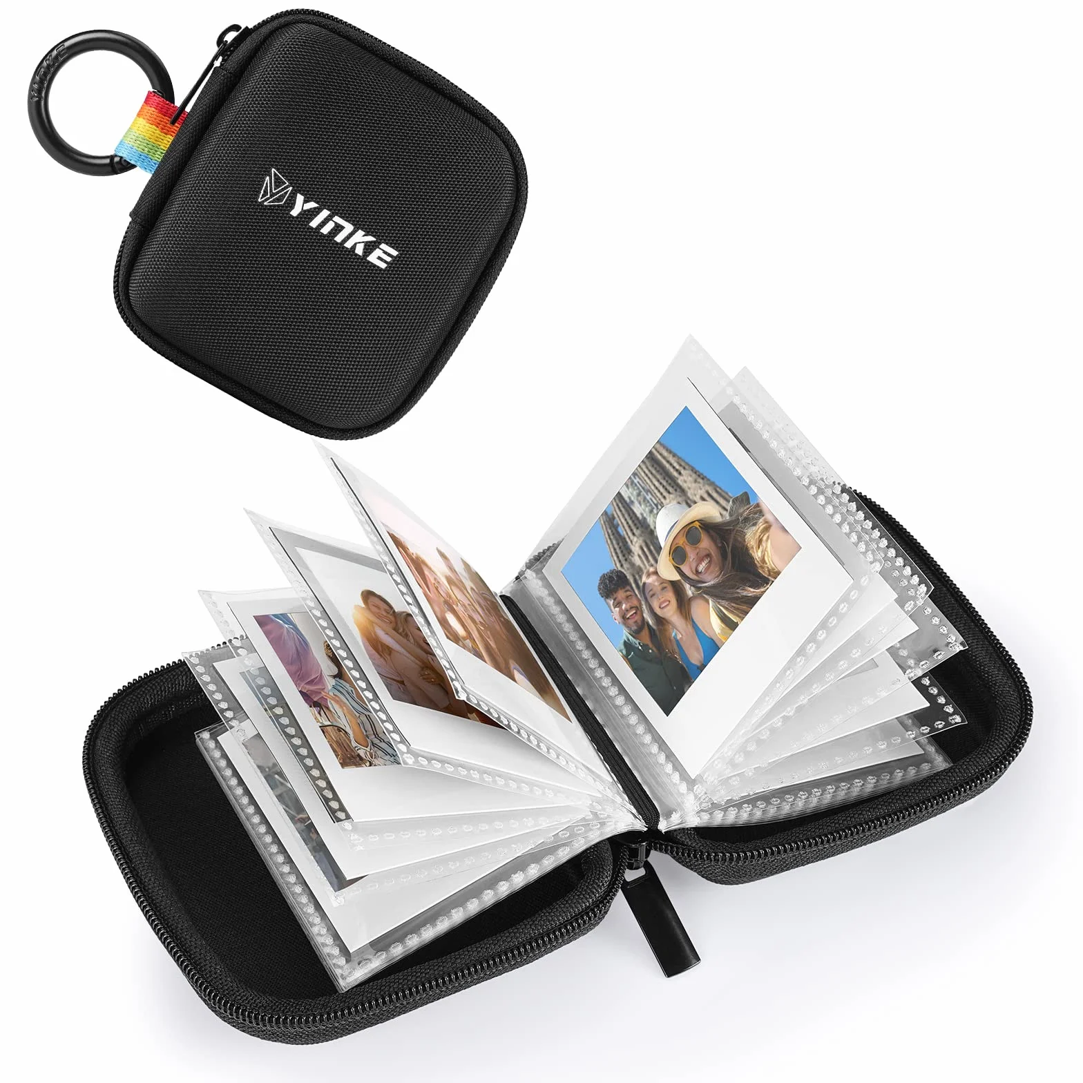 Yinke Kieszonkowy album fotograficzny z 40 kieszeniami na aparat Polaroid Go Instant Camera, przenośny album podróżny (czarny)