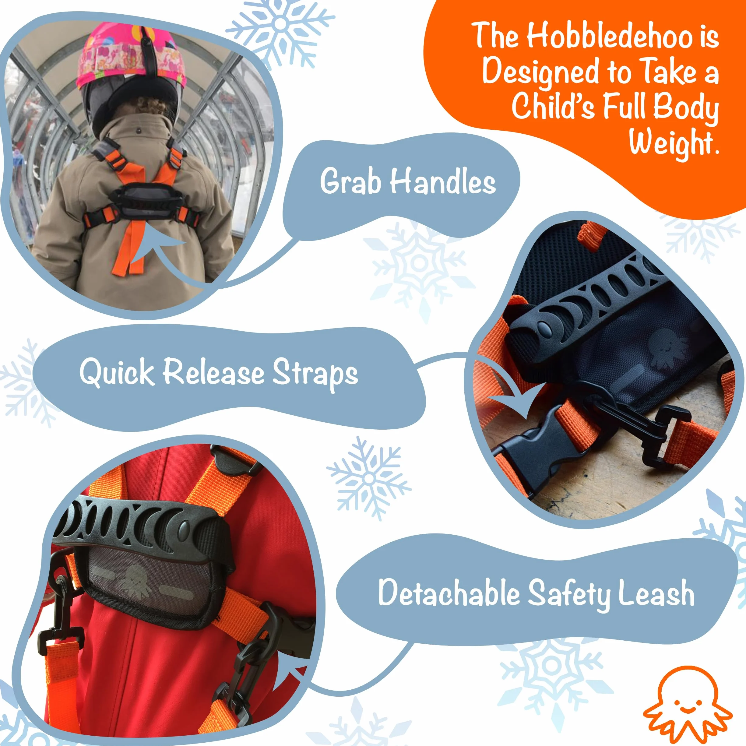 Hobbledehoo Active dziecięce szelki i smycz do jazdy na nartach i snowboardzie dla dzieci – wysokiej jakości szelki treningowe do nauczania i treningu Twojego dziecka.