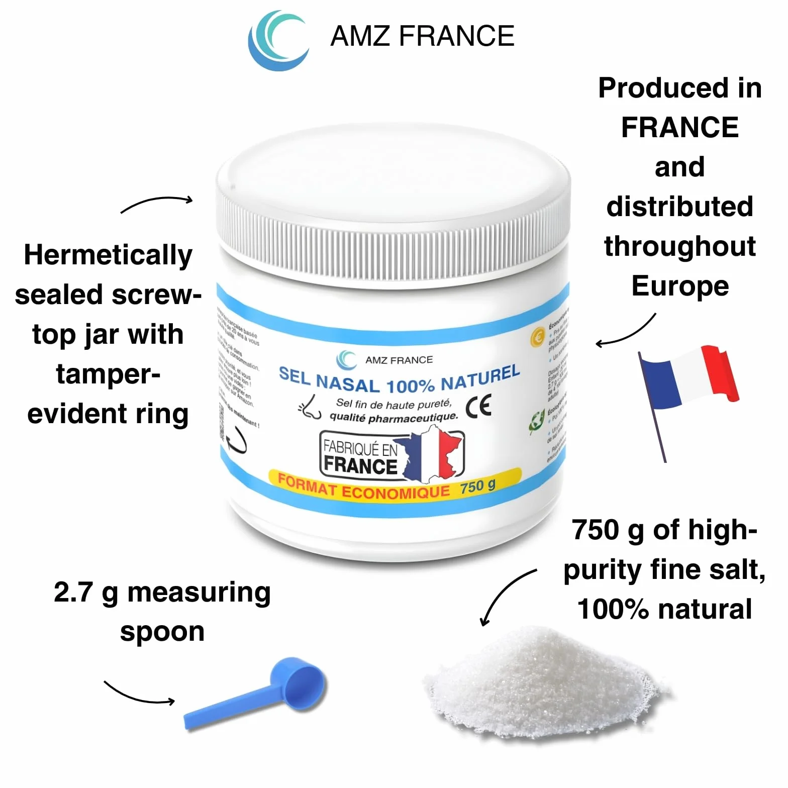 Nasal Salt 750 g Pharmaceutical Grade 277 Washes XXL Box Nasal Rinse