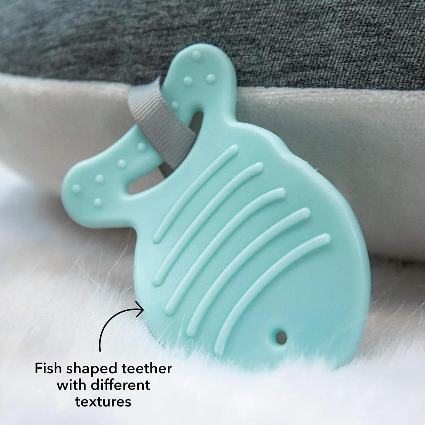 Nuby Petit Pinguin Tummy Time - interaktywna poduszka dla niemowląt, szara, odpowiednia od urodzenia