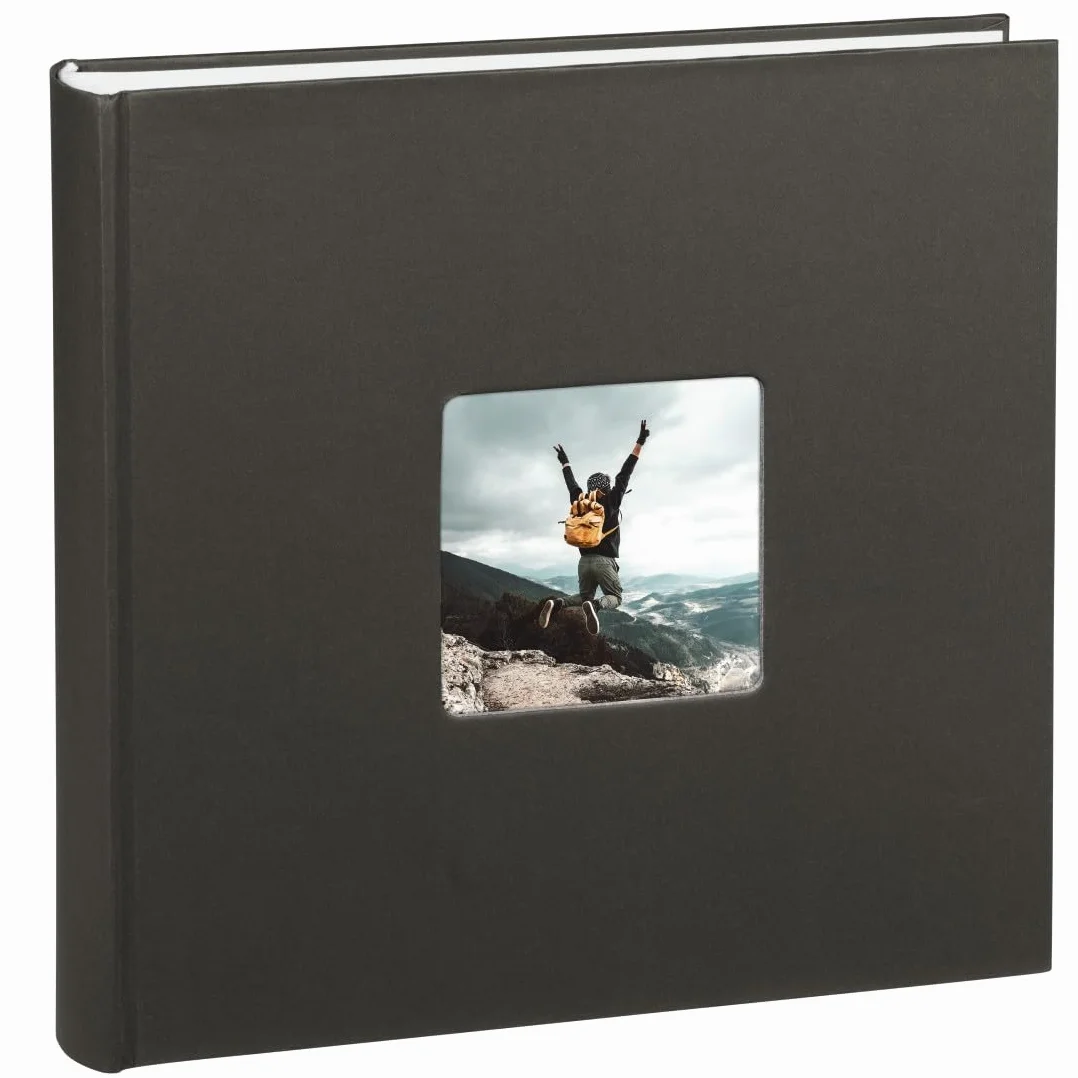 Hama Książkowy album fotograficzny "Jumbo Fine Art" (na wklejki, białe kartki, pergaminowe przekładki, 100 stron, maks. 400 zdjęć 10x15, rozmiar albumu 30x30 cm do zdjęć, na zdjęcia) czarny