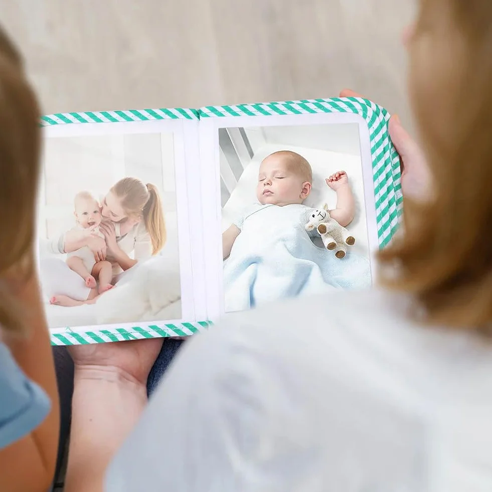 Fotoksiążka dla małych dzieci, album fotograficzny dla niemowląt z gryzakiem i zawieszką