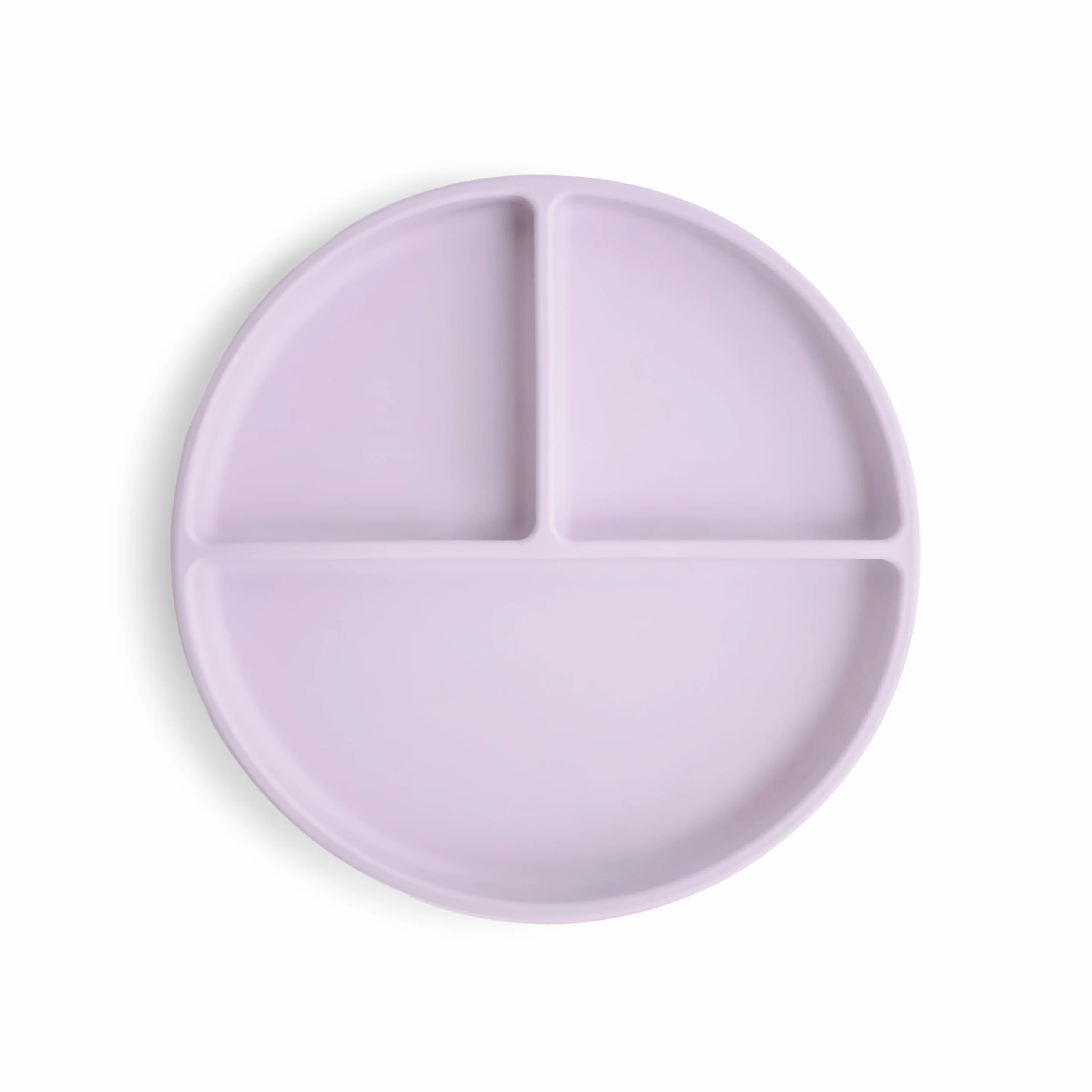 Mushie Silikonowy Talerz Podzielony z Przyssawką Antypoślizgową dla Niemowląt (Soft Lilac)