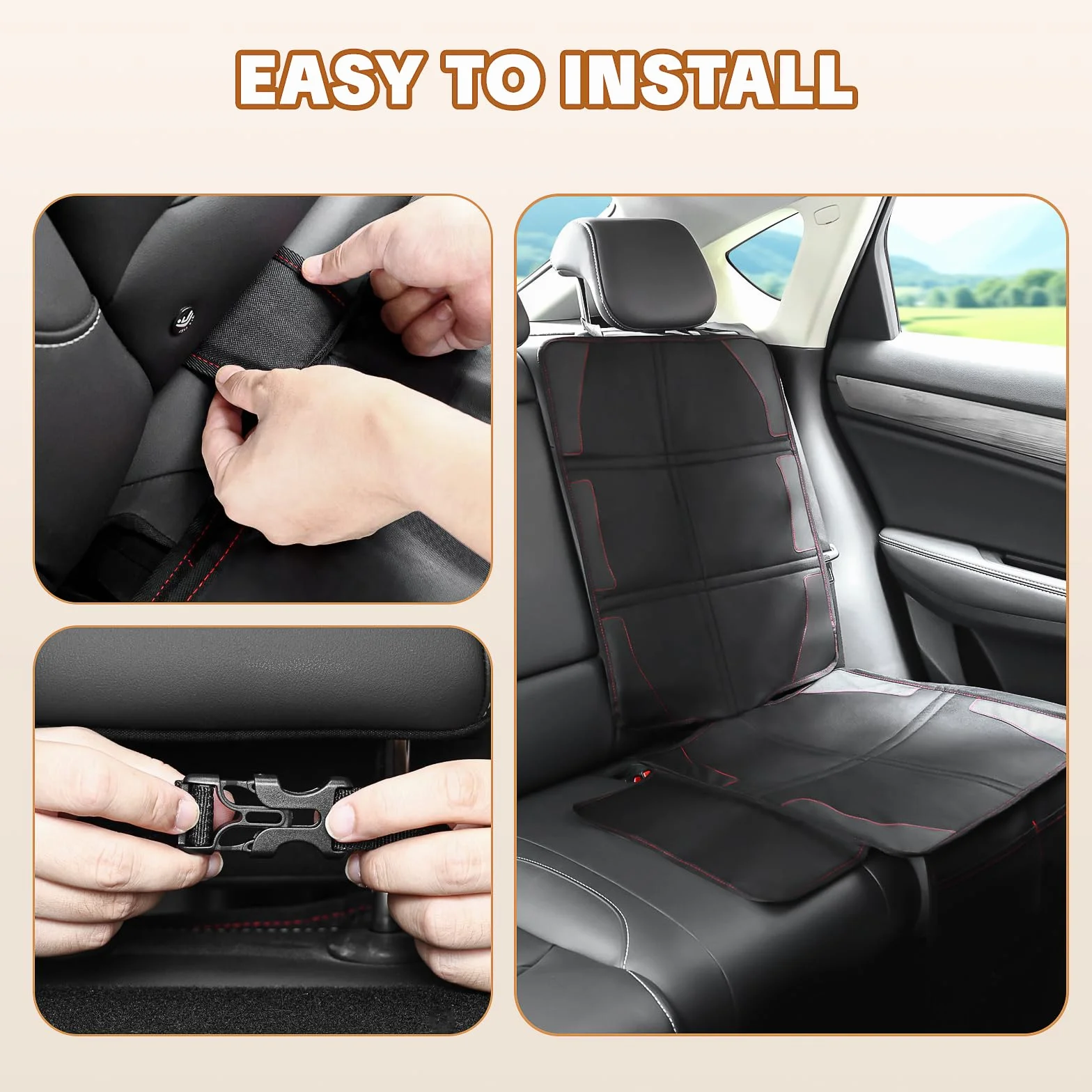 Nakładka na fotel samochodowy, wodoszczelna, do ochrony skórzanego wyposażenia pojazdu, łatwa do czyszczenia i do zabezpieczania