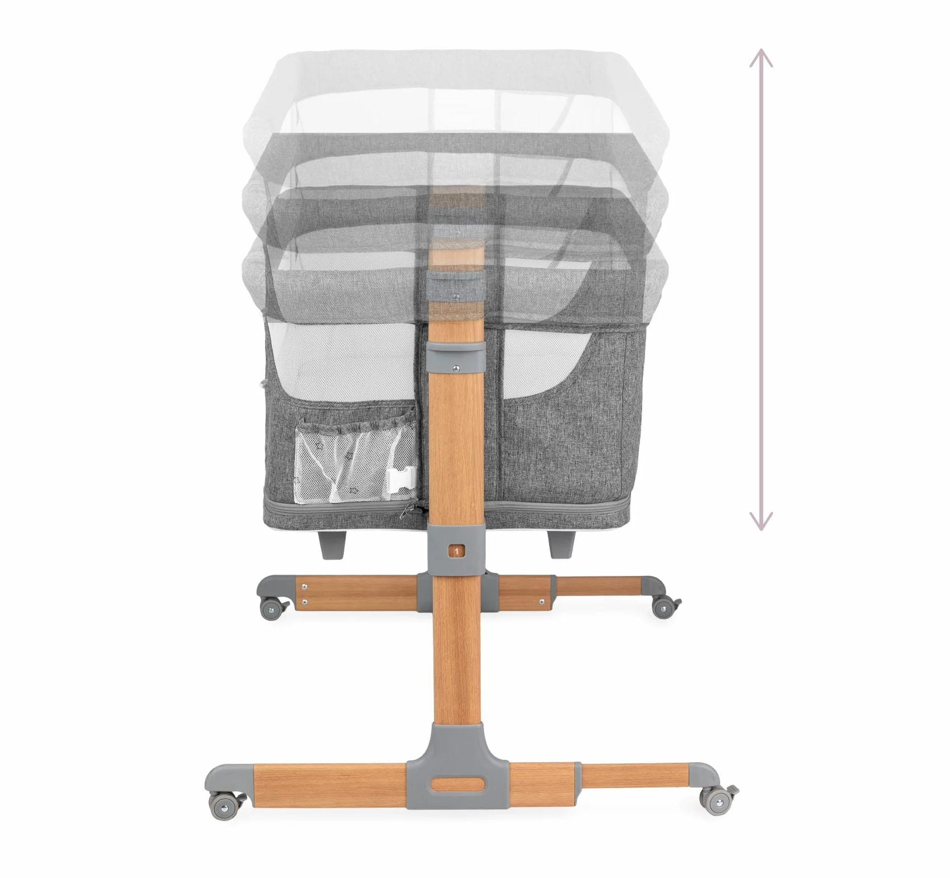 Momi SMART BED Łóżeczko, Szary, 55 x 95 cm