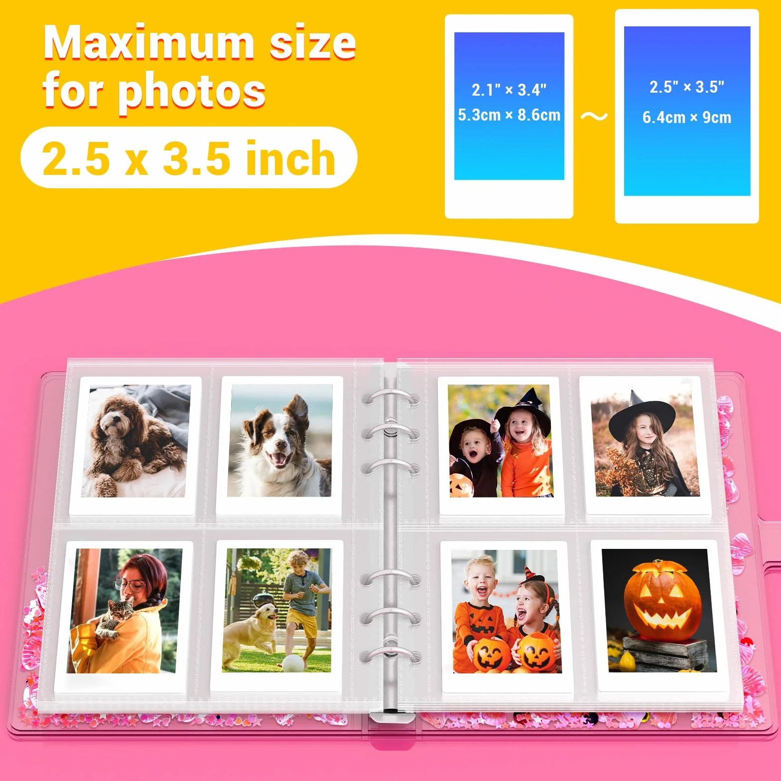 Aocii Album fotograficzny z natychmiastowym nadrukiem dla dzieci, album fotograficzny dla Polaroid, pasuje do Fujifilm Instax Mini 11 12 40 Kodak Mini zdjęcie, prezent dla 4 5 6 7 8 9 10-letnich