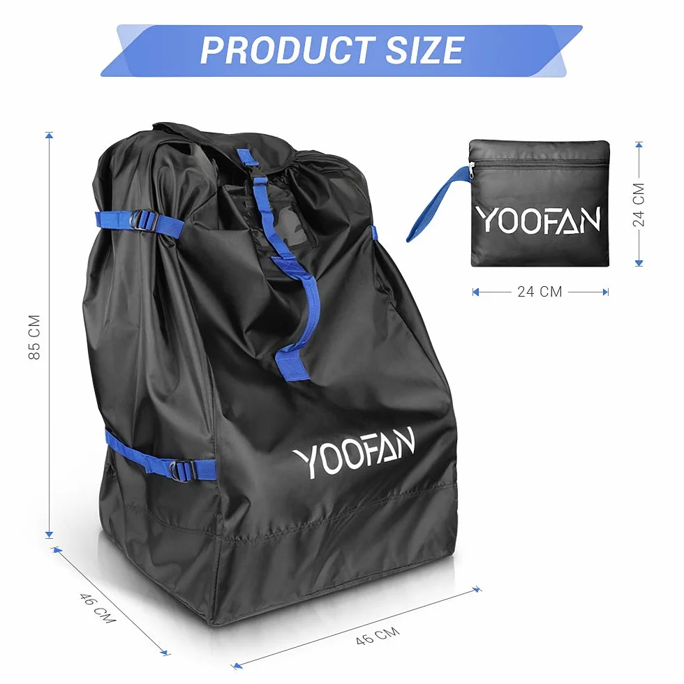 YOOFAN Torba transportowa na fotelik dziecięcy – wytrzymała torba transportowa do fotelika dziecięcego, torba transportowa do fotelika samochodowego, wodoszczelna + pyłoszczelna