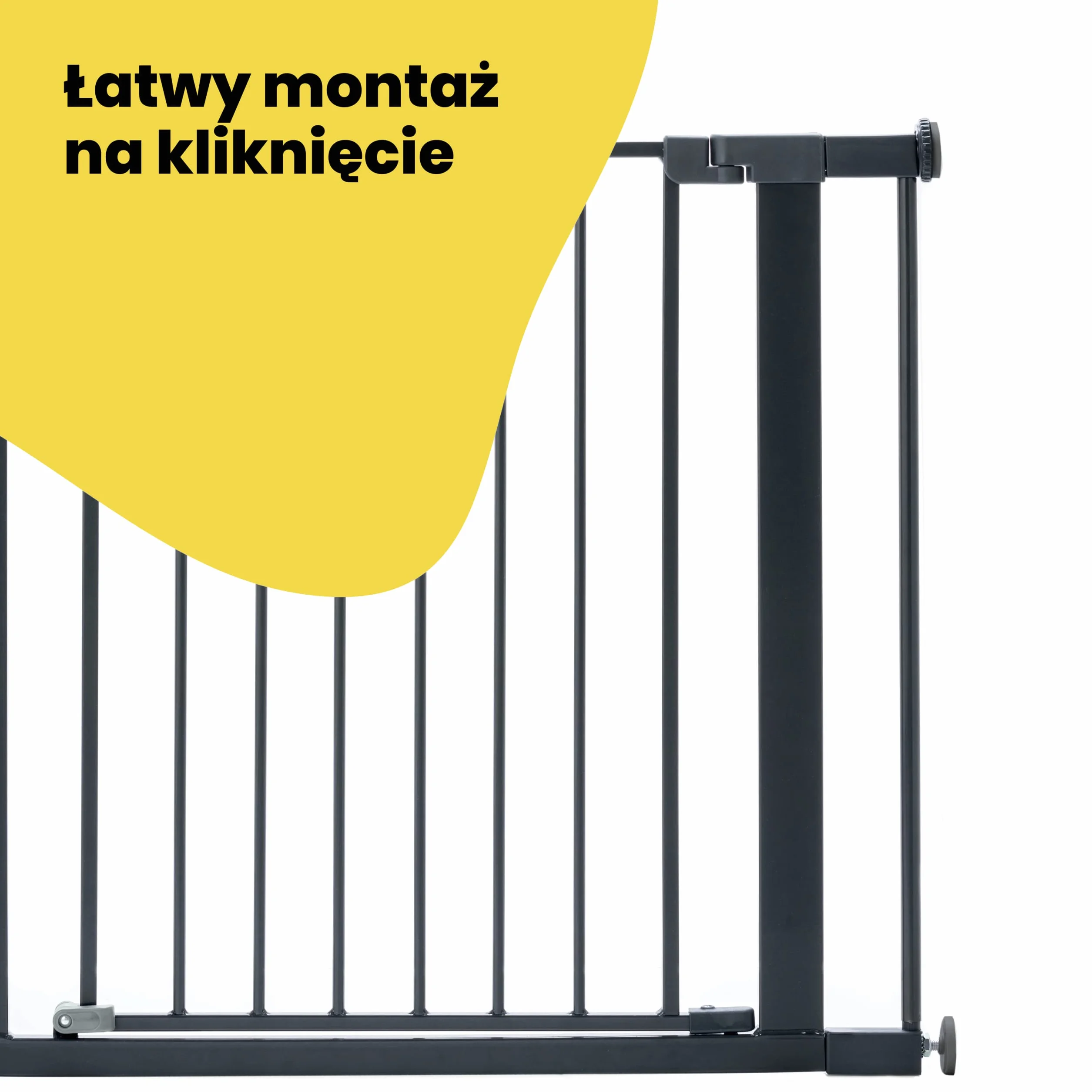 Safety 1st Easy Close Metal Rozszerzenie Bramki 7cm, bez Wiercenia, Łatwa Instalacja Rozszerzenia Bramki Schodowej, Rozszerzenie do Bramka Zabezpieczającej Montowanej na Wcisk, Kolor Czarny