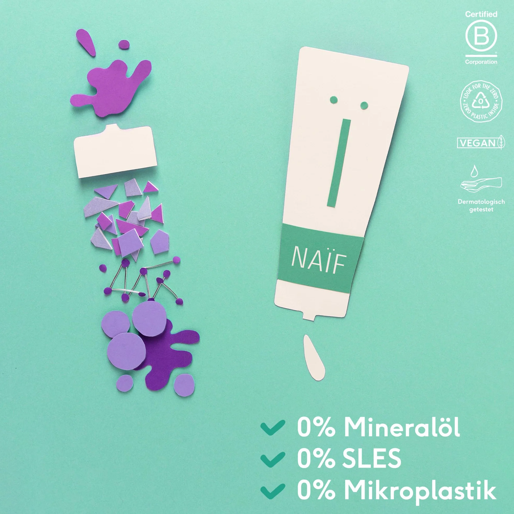 Naïf Mineralny krem przeciwsłoneczny - dla niemowląt i dzieci - wysoka ochrona - wodoodporny - wegański - bez zapachu - SPF50-100 ml