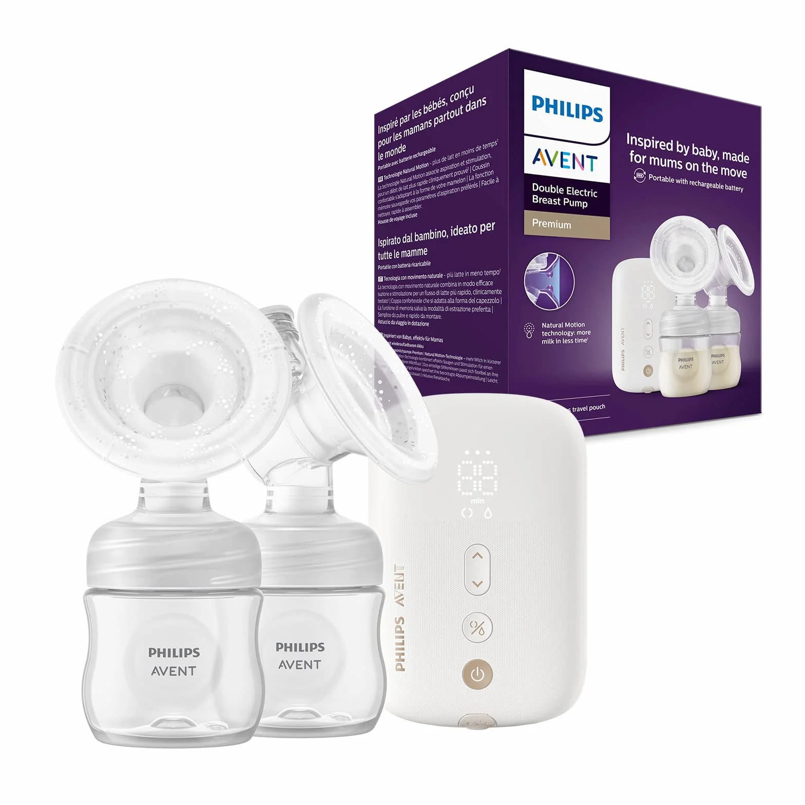 Philips Avent Podwójny elektryczny laktator przenośny SCF398/31 bez BPA