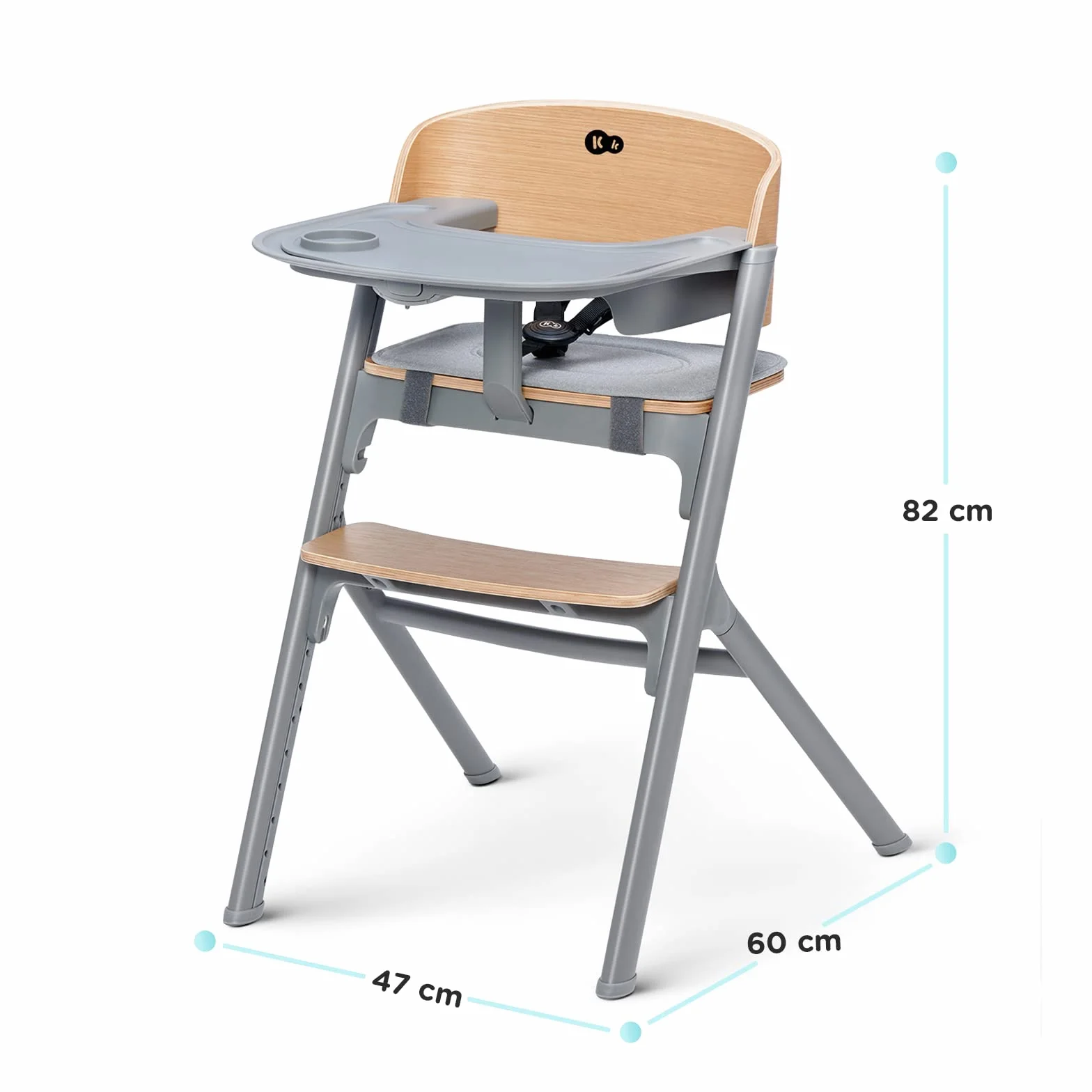 Kinderkraft Krzesełko do karmienia LIVY i Bujaczek CALMEE, Krzesło dla całej rodziny, Od urodzenia do 110 kg, Regulowane, Zdejmowana tacka, Ergonomiczne oparcie, Minimalistyczny design, Drewnopodobny
