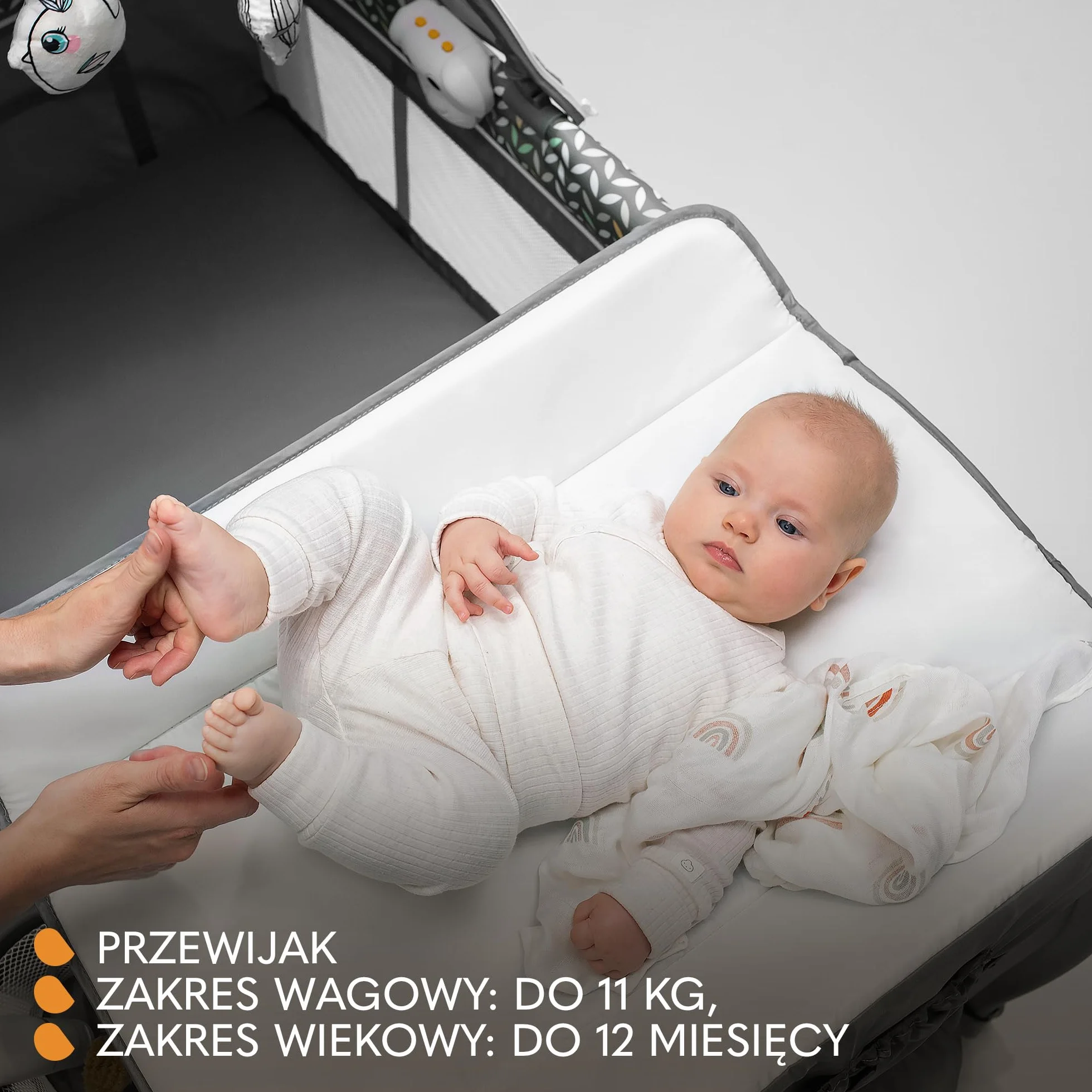 Lionelo Sven Plus 2 W 1 Dziecięce Łóżeczko Dla Dzieci Od Urodzenia Do 15 Kg, Mata Do Przewijania Moskitiery, Przewiewne Ściany Boczne Z Wejściem Bocznym, Torba Składana