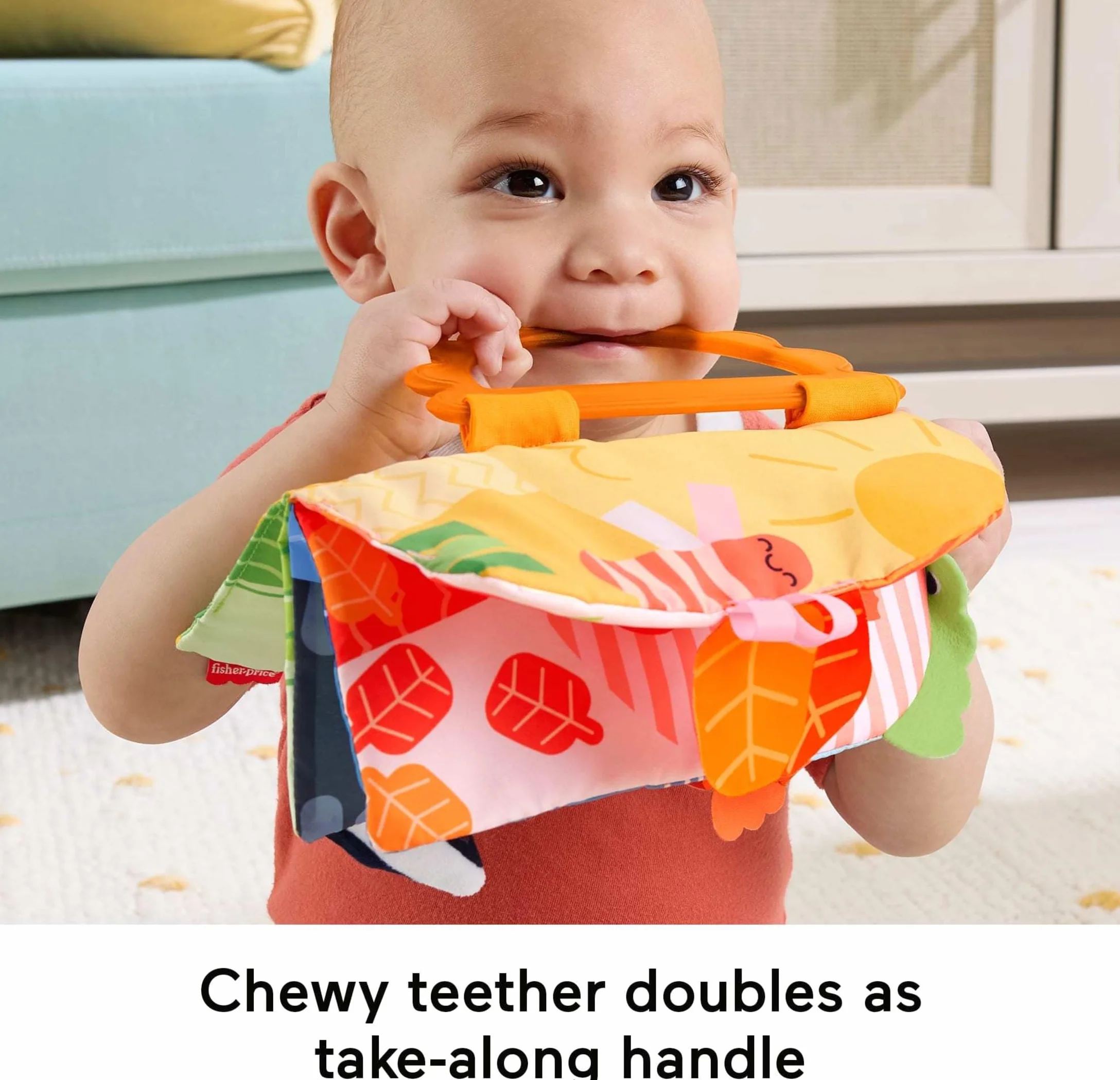 Fisher-Price Miękka książeczka sensoryczna Pory roku JKP53 4 strony zabawka dla noworodków i niemowląt