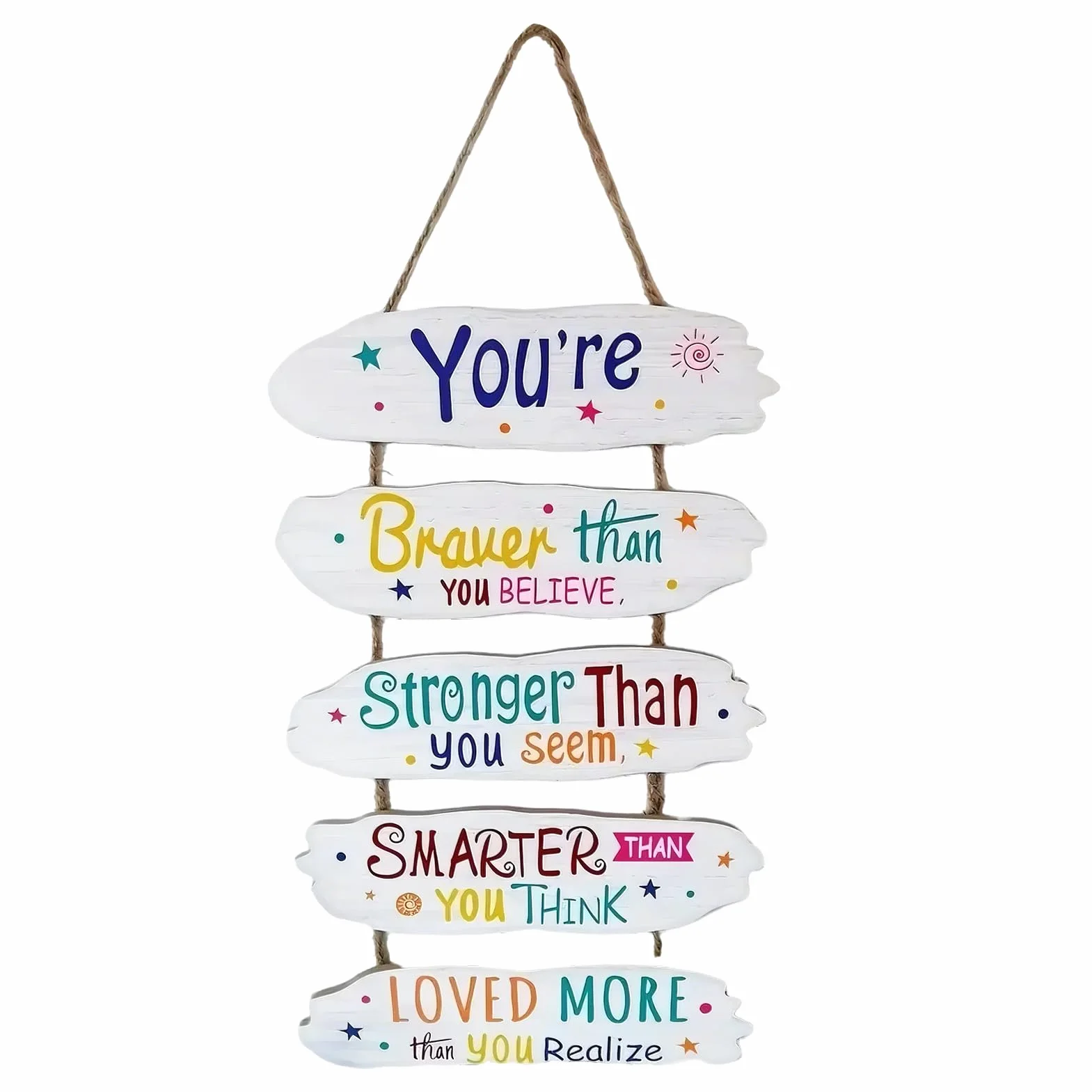 Motivational Wall Decor, Wooden Nursery Wall Sign, 13.78x9.06x0.2 inches Educational Decorative Art, Rustic Design, Inspirational Wood Board for Kids Room, Playroom, and Livingroom
