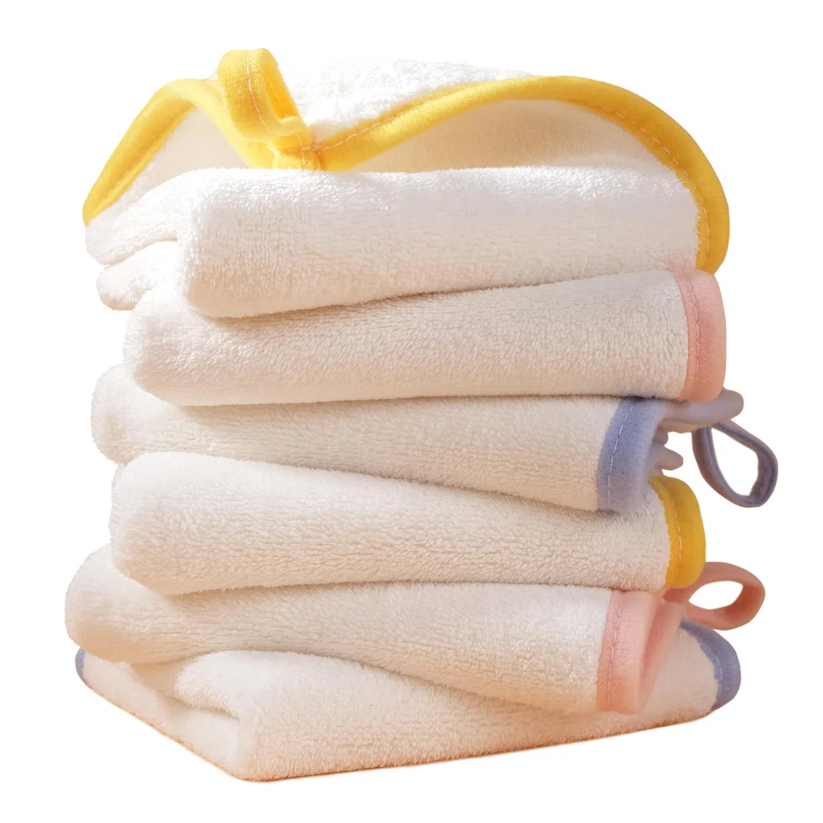 Polyte - Ściereczka premium dla niemowląt – hipoalergiczna i nie mechaci się – mikrofibra – biała – 25 x 25 cm – 6 sztuk