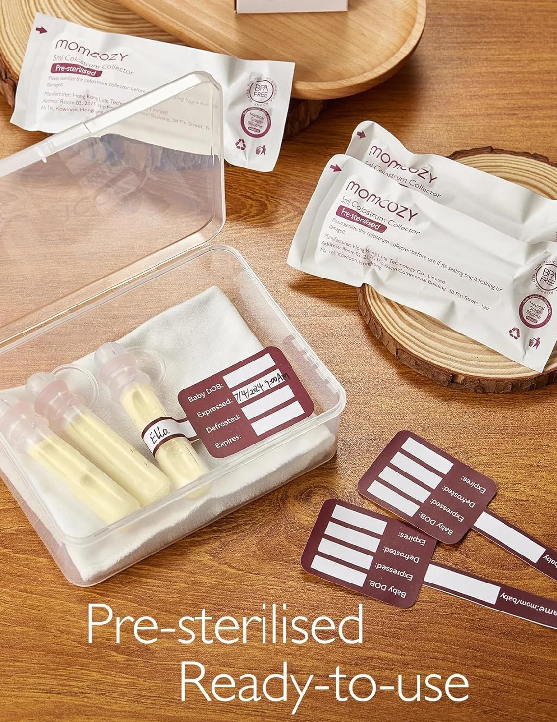 Momcozy Zbieracz Kolostrumu Wielokrotnego Użytku, Przenośny Pojemnik na Kolostrum 5ml 2szt, Wolny od BPA