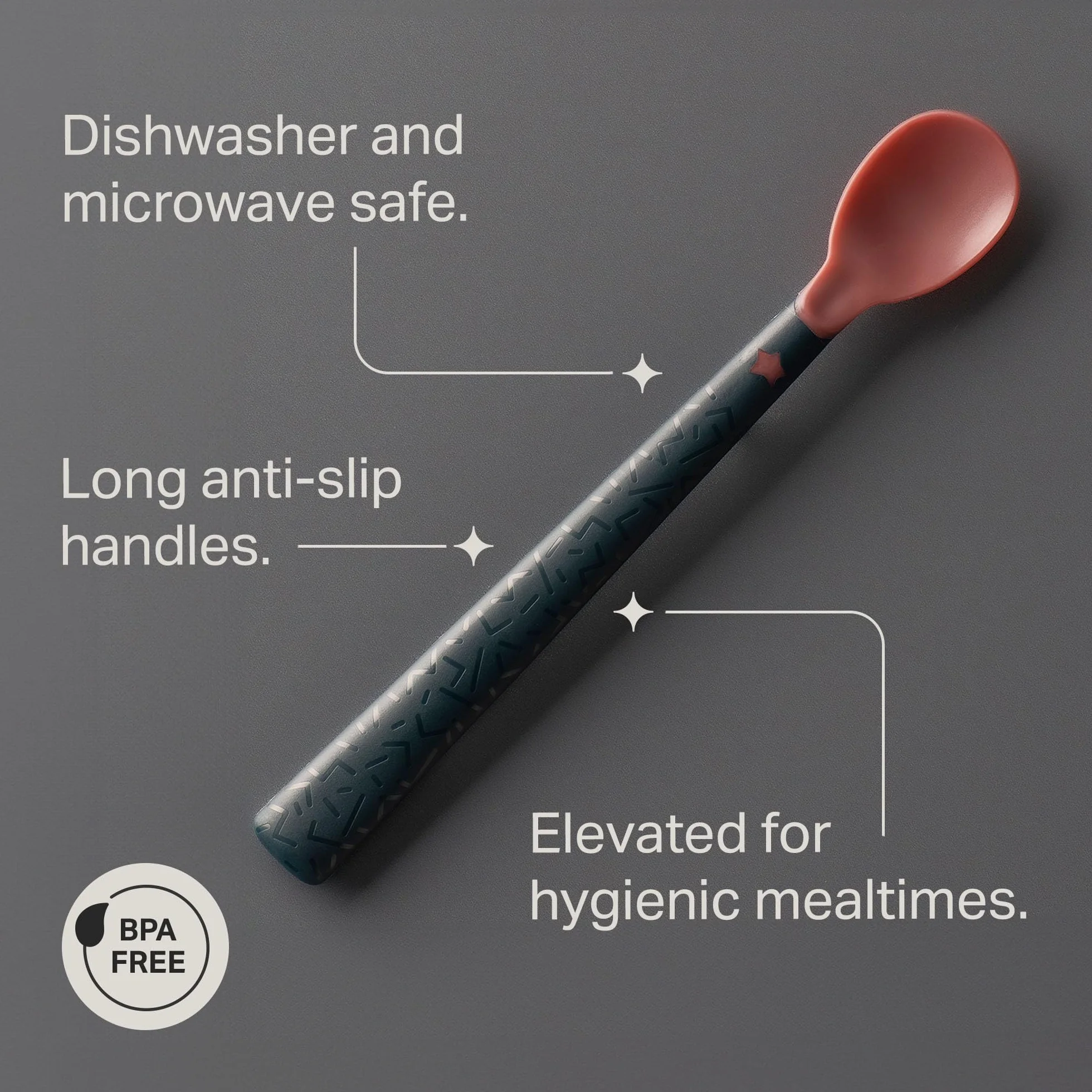 Tommee Tippee Heat Sense Weaning Spoons with BACSHIELD Antibacterial Technology and Long Anti-Slip Handles, 4m+, Pack of 4
