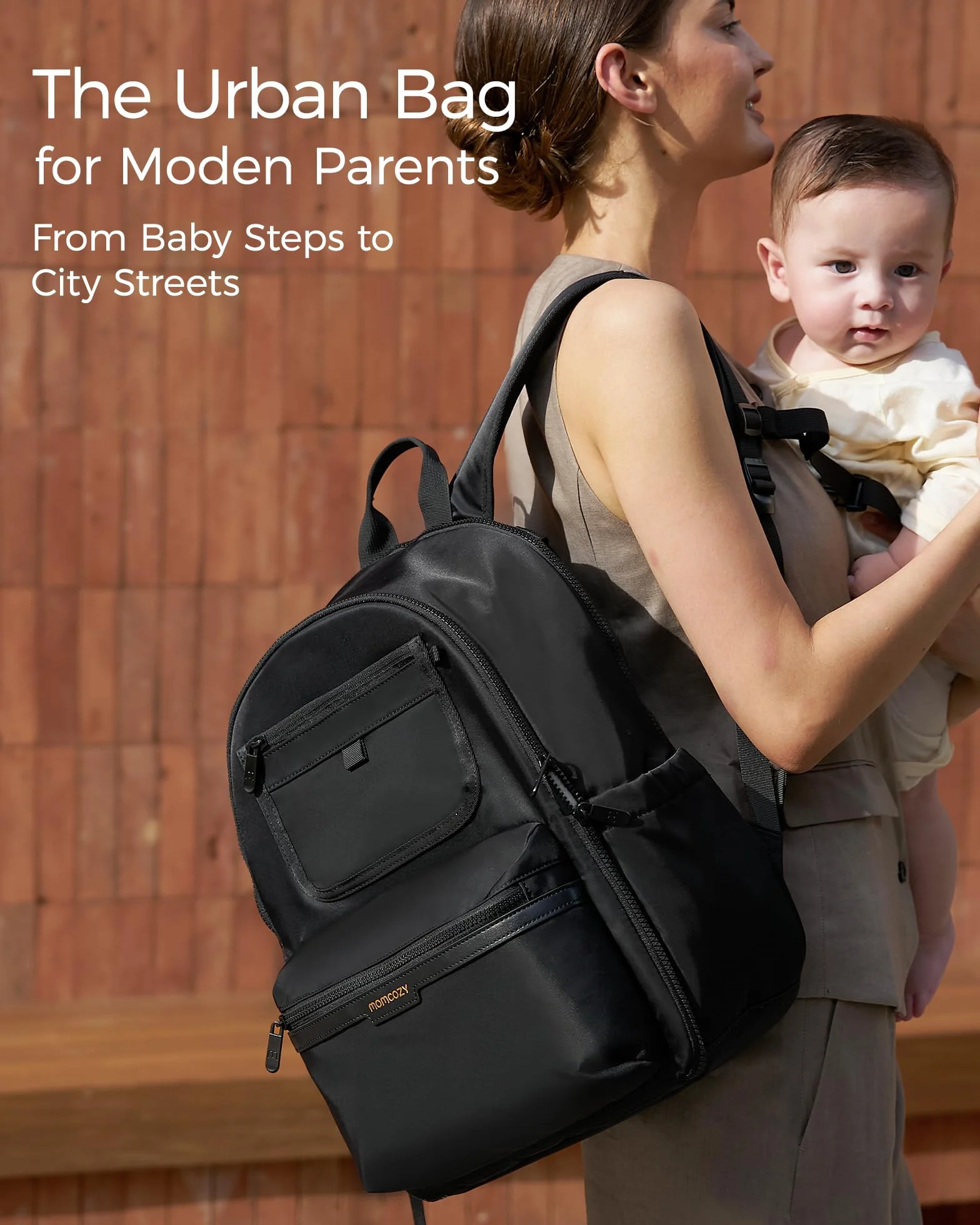 momcozy Plecak do przewijania dla niemowląt - nylon premium, lekki i elegancki, duże kieszenie do przechowywania, ergonomiczny dla łatwego wyjścia - mata do przewijania, paski do wózka, etui na