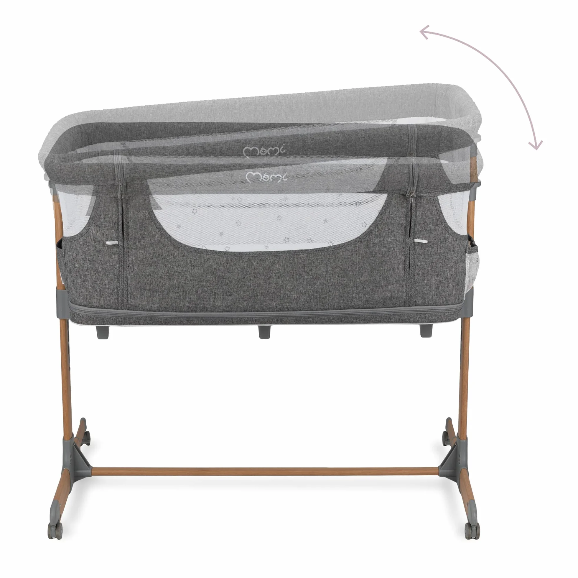 Momi SMART BED Łóżeczko, Szary, 55 x 95 cm