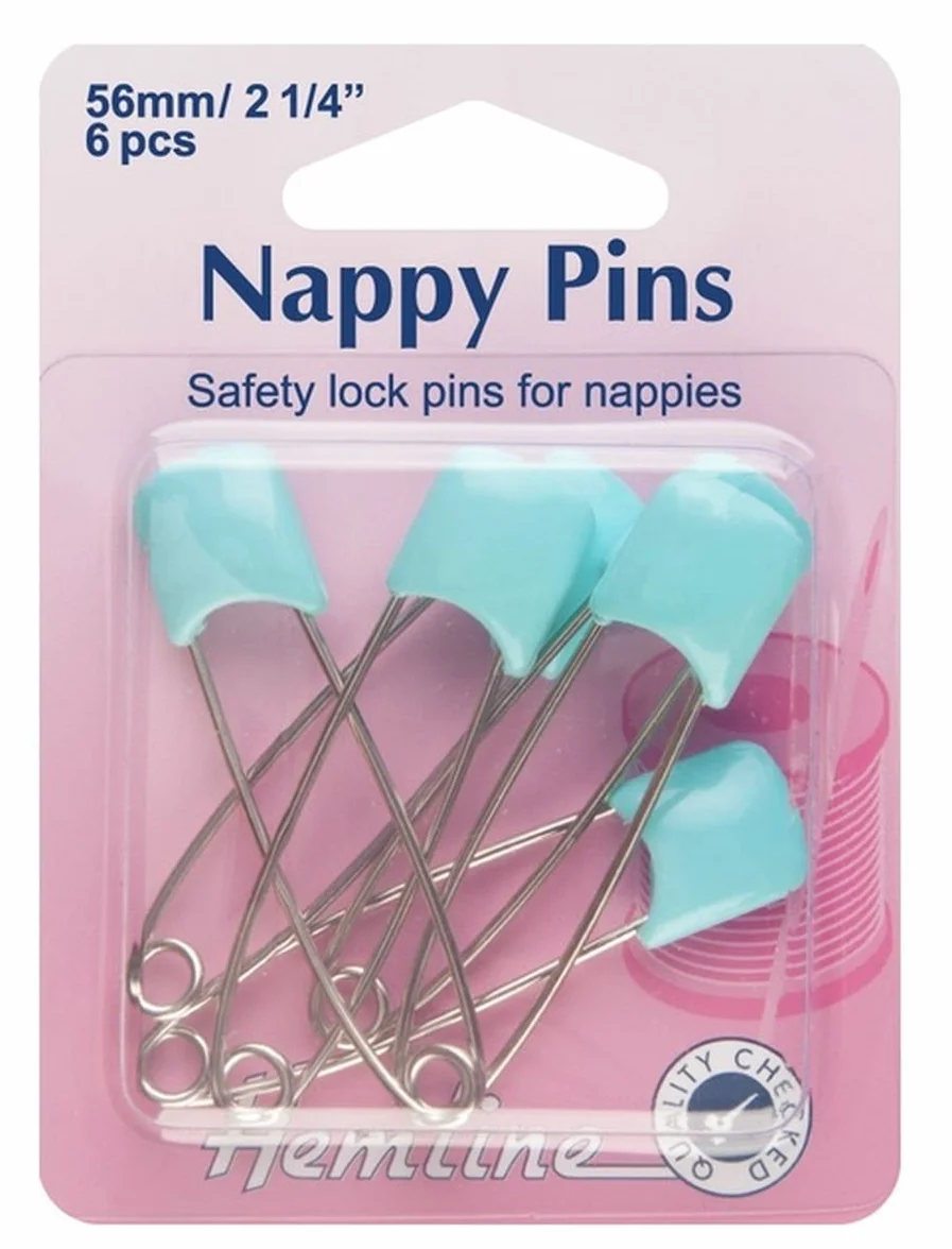 Hemline Niebieski Pieluchy Dla Dzieci Pieluchy Bezpieczeństwo Kołki Z Blokada Bezpieczeństwa & Push Głowice 56mm 0.6cm