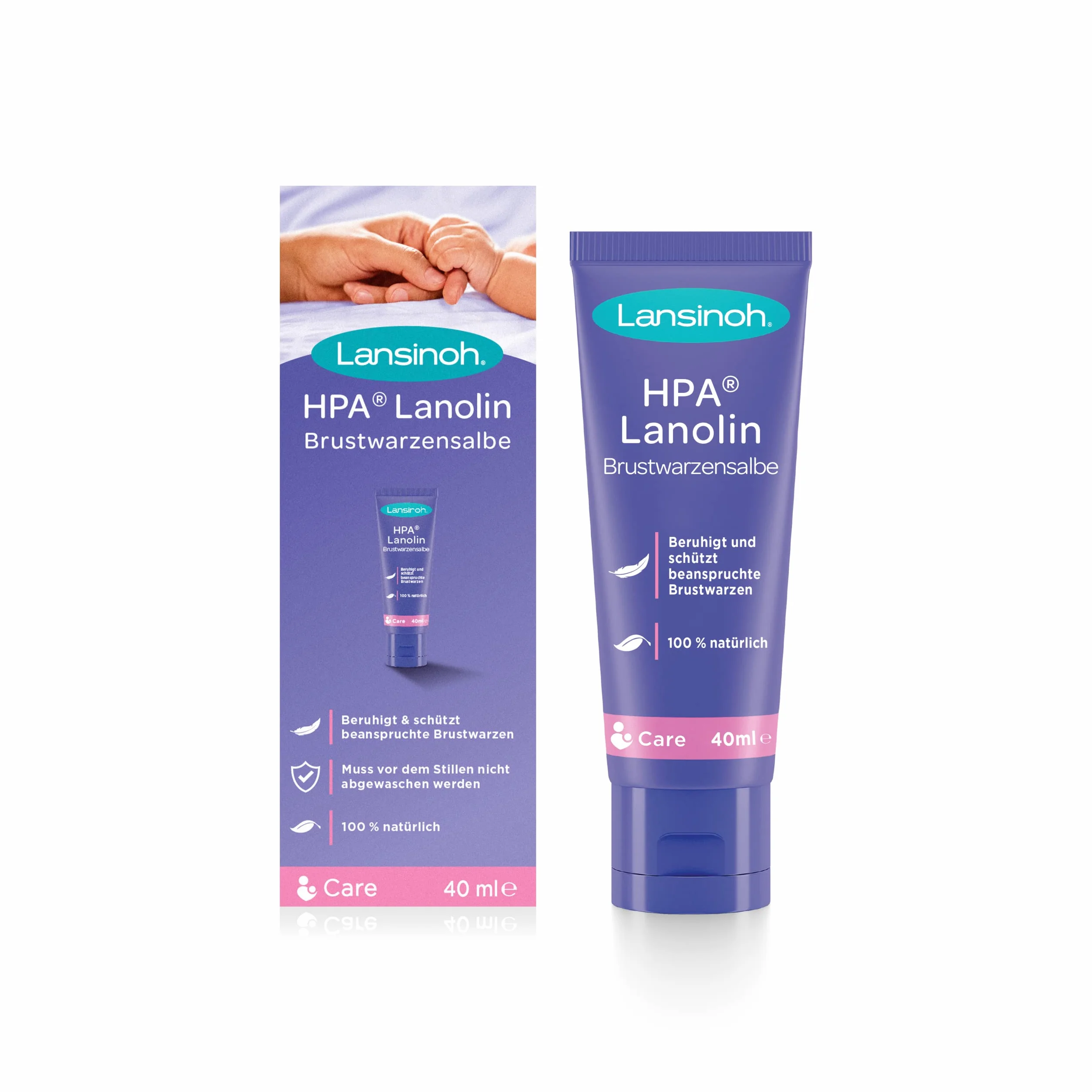 Lansinoh HPA Lanolina maść na brodawki sutkowe, 40 ml - 100% naturalna i neutralna dla środowiska - uspokaja i chroni uszkodzone sutki
