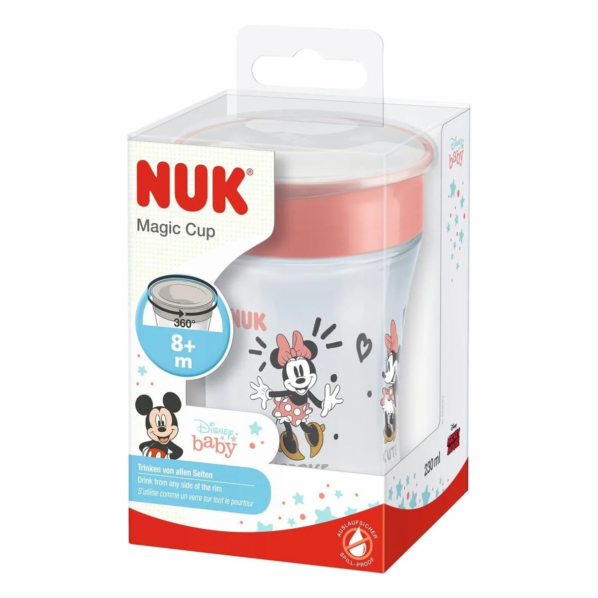 Kubek niekapek NUK Disney Magic Cup 360° Anti-Spill 230 ml Myszka Minnie