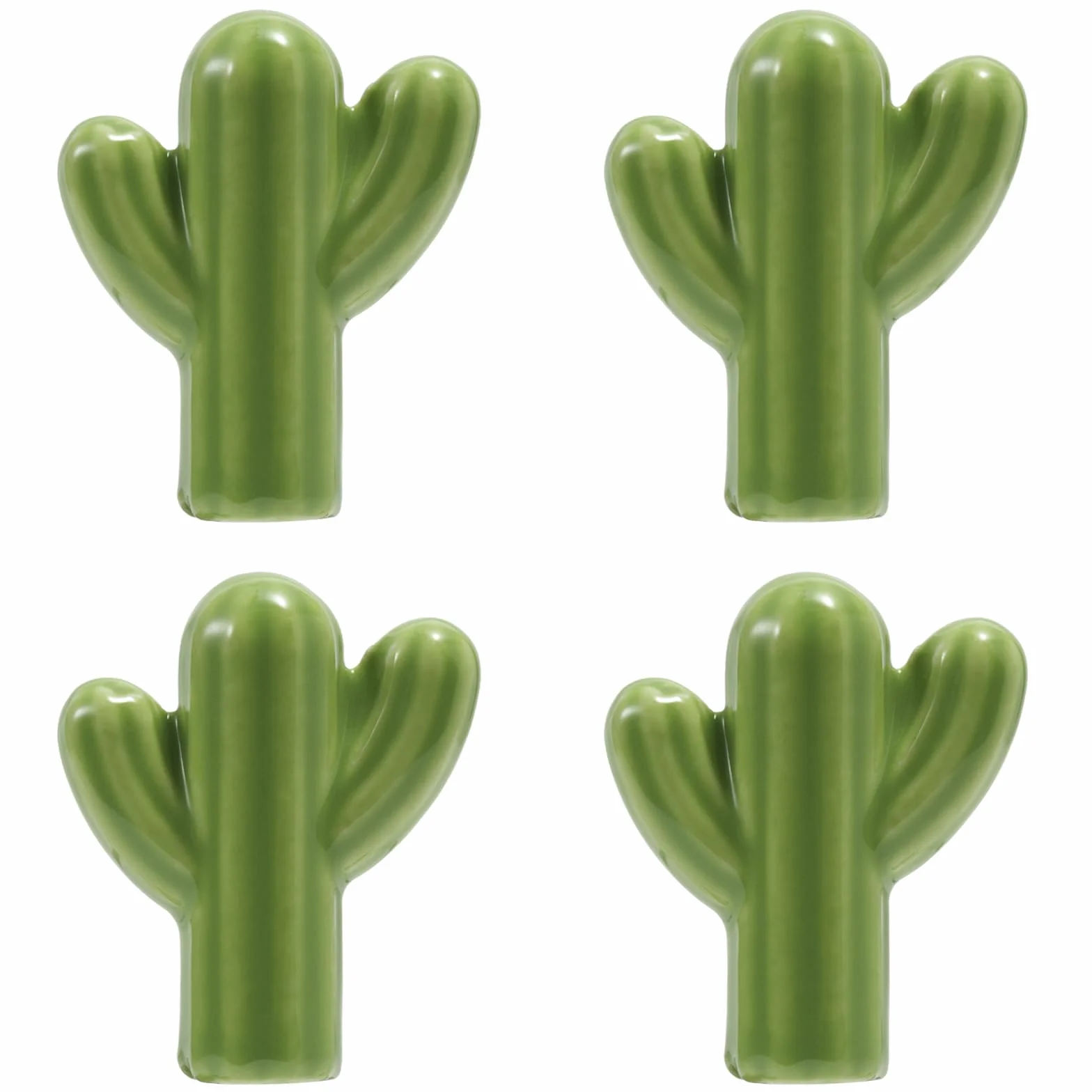 NAKUPENDA 4 ceramiczne uchwyty do drzwi, gałki meblowe, kształt kaktusa, do szafy, gałki, uchwyty do pokoju dziecięcego, kuchni, szafy, regału na książki (zielone)