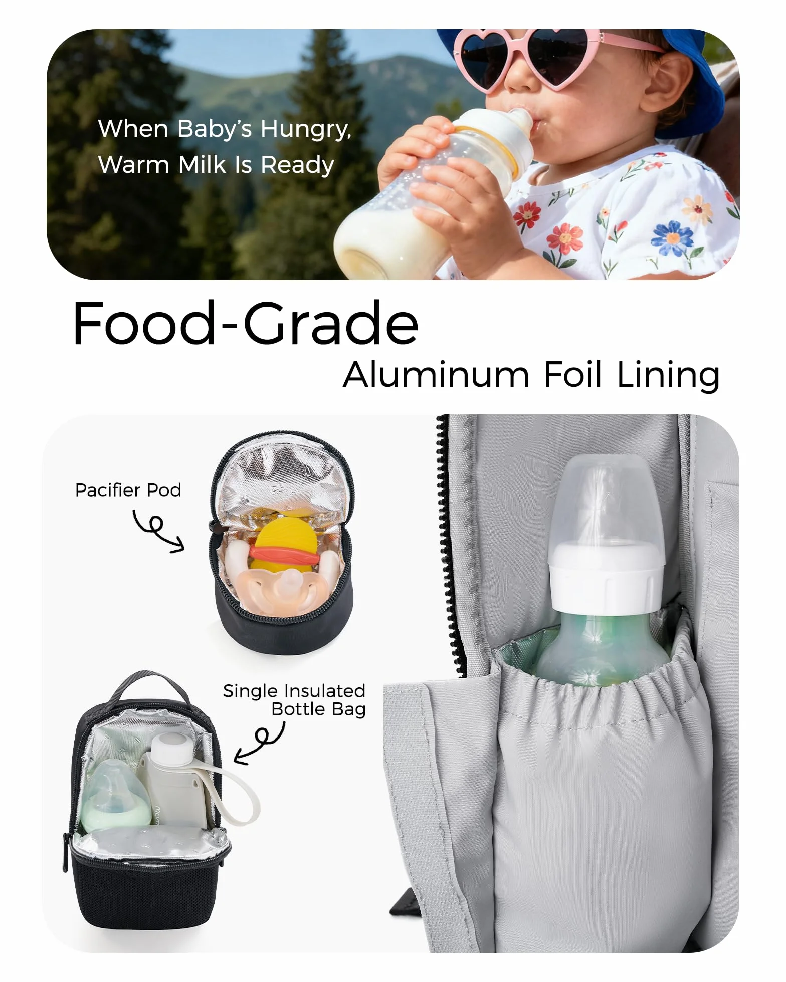 momcozy Plecak do przewijania dla niemowląt - nylon premium, lekki i elegancki, duże kieszenie do przechowywania, ergonomiczny dla łatwego wyjścia - mata do przewijania, paski do wózka, etui na