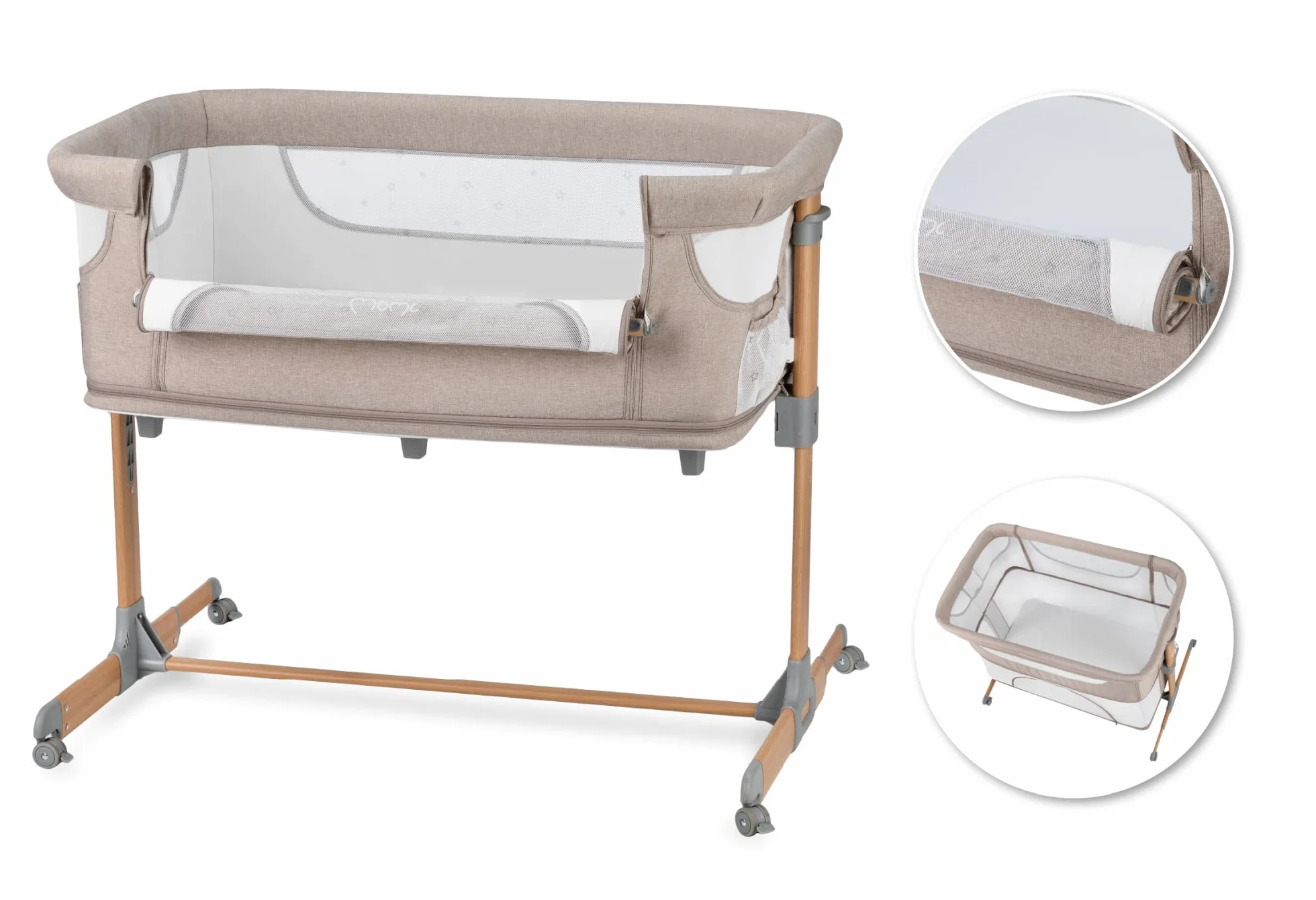 Momi SMART BED Łóżeczko Wielofunkcyjne, Beżowy, do 15 kg