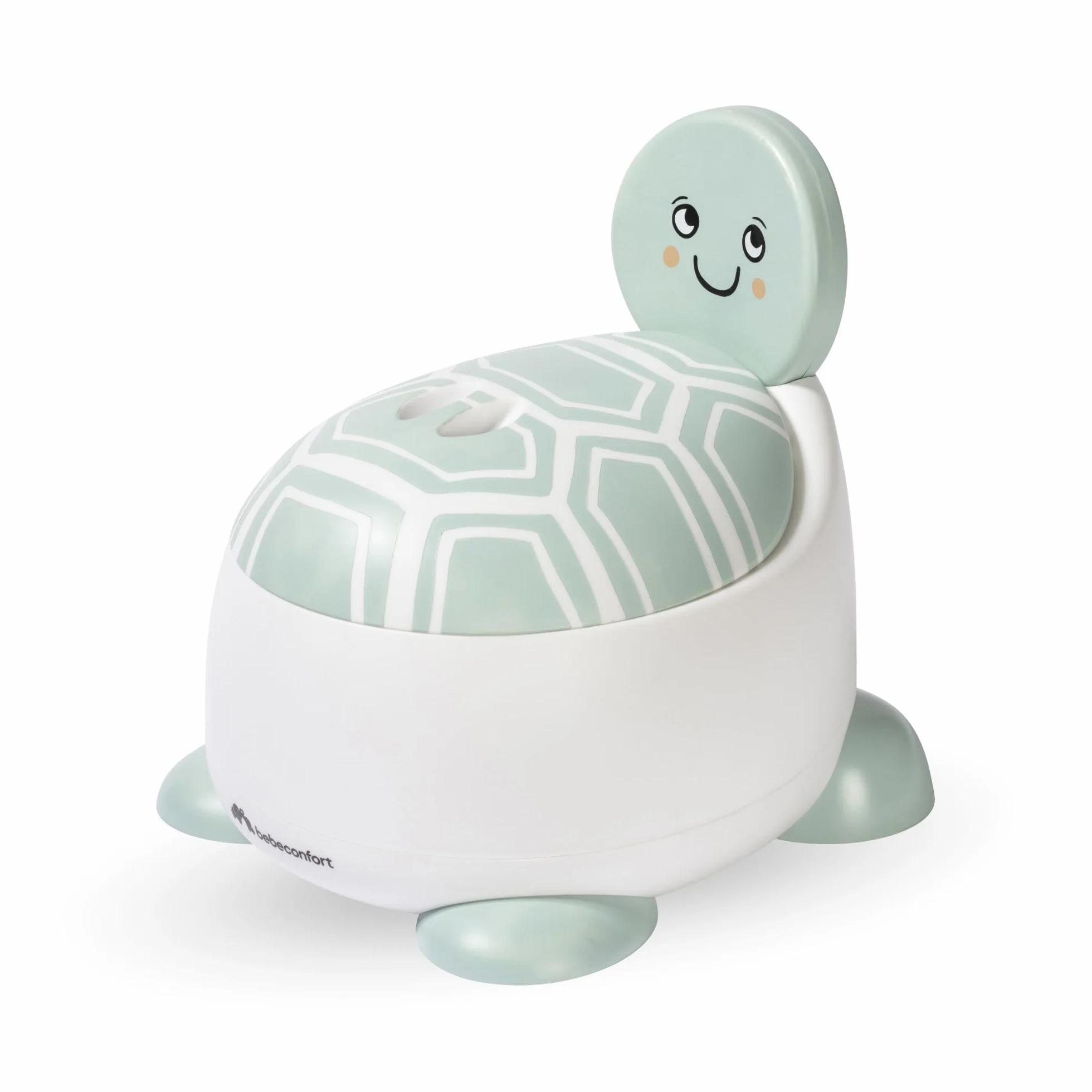 Bebeconfort Nocnik dla Dziecka, Nocnik Treningowy, 12-36 Miesięcy (Maks. 20 kg), Urocze Wzory ze Zwierzętami, Ergonomiczny i Kompaktowy, Łatwe Czyszczenie, Higieniczna Osłona, Antypoślizgowy, Żółw