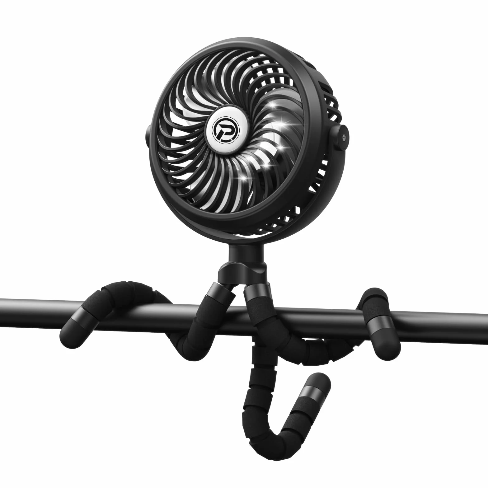 Mini Ventilador USB 2600mAh Batería Oscilante 360° 3 Velocidades Portátil